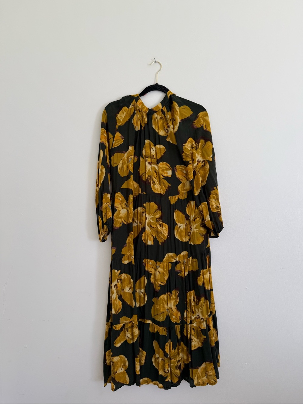 A new day Green & Mustard Floral Midi Dress